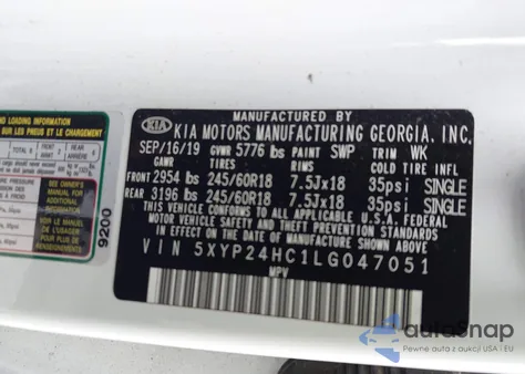 2020 Kia Telluride Lx from USA, damaged, VIN 5XYP24HC1LG047051